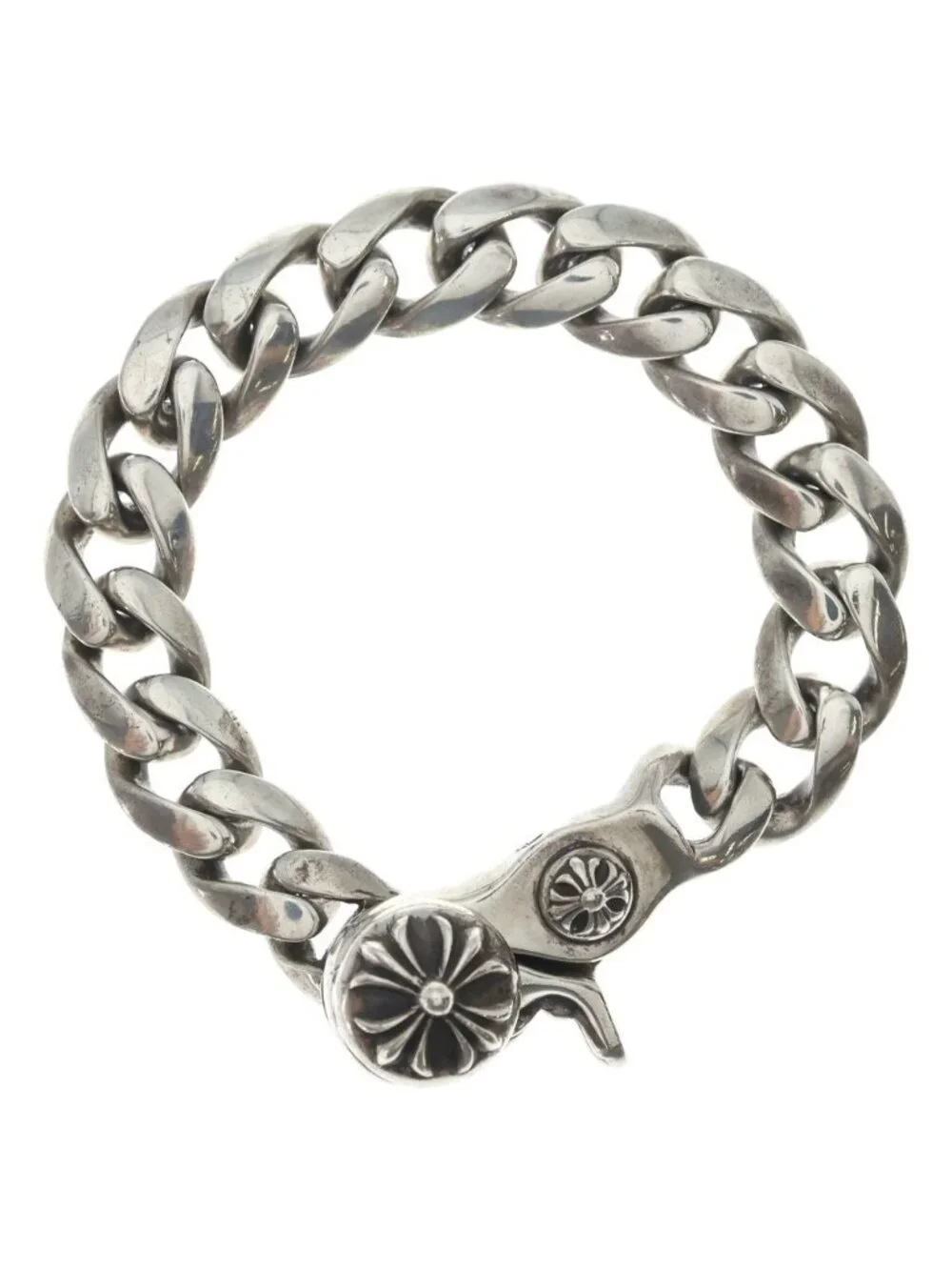 Chrome Hearts Clsc Chn Lnk Classic Link Clip Bracelet 15 Links Silver